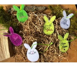 Stickdatei ITH - Anhänger Hasen Eier Ostern